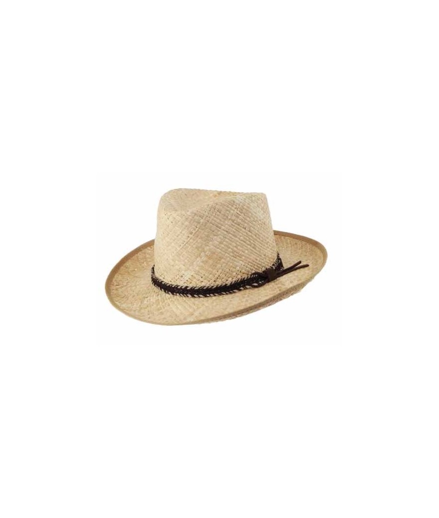 Chapeau cloche, couleur naturelle, en paille macramé